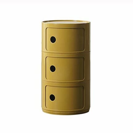 N/A Round Storage Unit Plastic Cabinet Bedside Table for Home Corridor Bathroom Bedroom