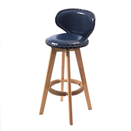 AANAN Stools,Stool Breakfast Kitchen Counter Bar Stools Pu Leather Seat Bar Chairs Solid Legs Barstoolsk Grey High Stools