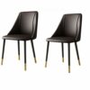 dining chair Kitchen Dining Room Furniture Chairs Dining Chairs Water Proof PU Leather Dining Chair With Metal Legs And Backrest Kitchen Living R