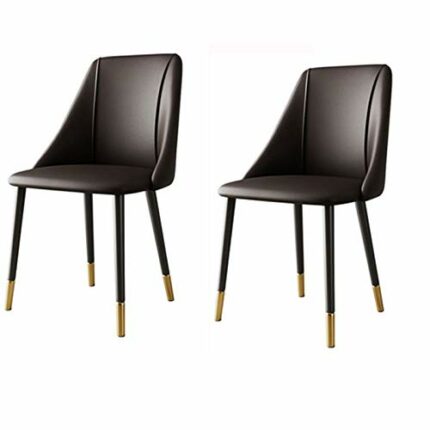 dining chair Kitchen Dining Room Furniture Chairs Dining Chairs Water Proof PU Leather Dining Chair With Metal Legs And Backrest Kitchen Living R
