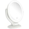 Aesfee LED Lighted Makeup Vanity Mirror Rechargeable, 1x / 7x Magnification Double Sided Magnifying Mirror with Dimmable Touch Screen, Portable I