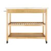 DLOETT Moveable Kitchen Cart with Stainless Steel Table Top Two Drawers Two Shelves Kitchen Trolley Cart Dining