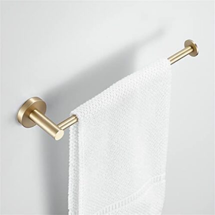 SMLJLQ Wall-mounted Bathroom Towel Rack Brass Brushed Hanging Kitchen Storage Shelf