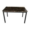 WALNUT Furniture 5 Piece Metal Dining Set Includes 1 Faux Marble Top Dining Table + 4 Black Dining Chair Seats