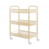 FGHOEV Kitchen Bathroom Bathroom Shelving Trolley With Wheel Three-layer Storage Rack With Hook Trolley (Color : Argento, Size : Light Grey)