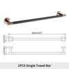 HIGOH Towel Racks, Towel Rail for Bathroom,Stainless Steel Wall Mounted Single Bar Hand Towel Holder,Towel Bar,Bath Towel Holder