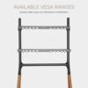 POUT Eyes 16 TV Studio Display Mount - Solid Wood Easel Quad-Leg w/Height Adjustable White Bracket & Cable Ties - Max Load 88lbs 49 to 70 Inch LE