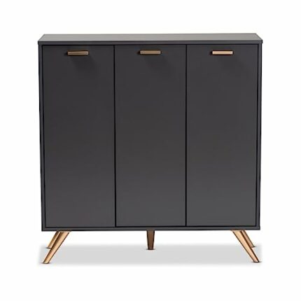 CHUNYU Home Hallway Finished Wood 3-Door Shoe Cabinet Home Furniture Storage Cabinet