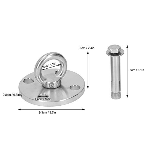 Fixing Hanger, 500kg Bearing Range Durable Silver Anti‑Rust Ceiling Mount Hook, Stainless Steel for Hanging Chair Outdoor Swing(DG-08)