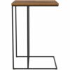 ASPECT Alana Wooden Top Side End Laptop Table/Sofa Couch Console Stand, Steel Vintage, 40x40x60 cm