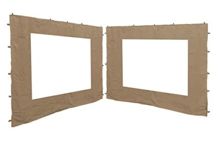QUICK STAR 2 Side Panels with PE Window 250x190cm Beige for Gazebo 3x3m
