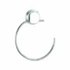 Croydex Rust Free Stick 'N' Lock Plus Towel Ring, Stainless_Steel, Silver