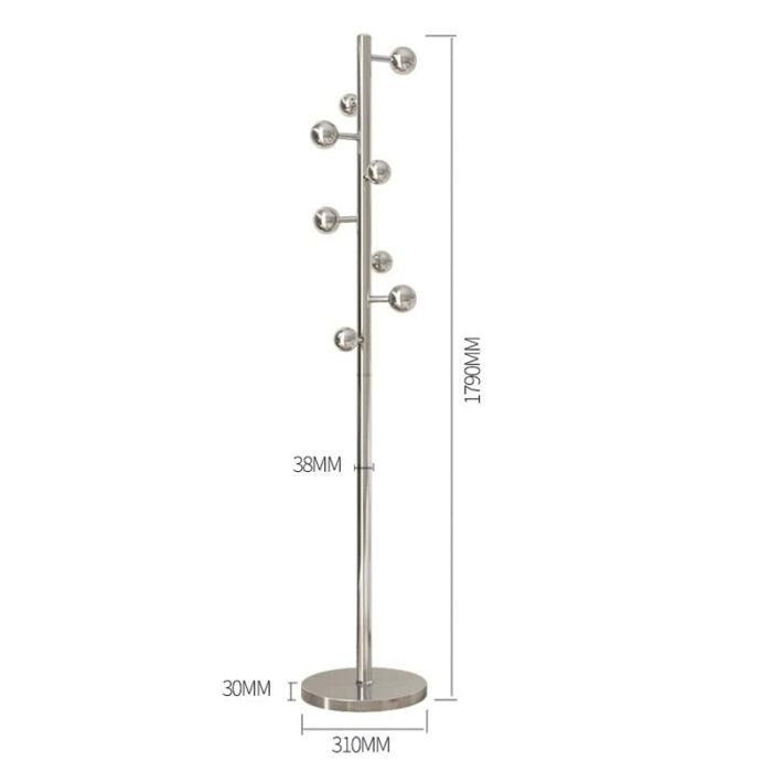 DLOETT Storage Hats Golden Entrance Hall Standing Coat Rack Clothing Bedroom Clothes Rack Metal Bedroom Furniture (Color : D, Size : Light Grey)