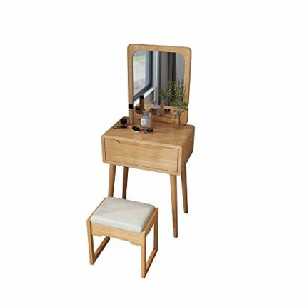 DINGZZ Solid Wood Dressing Table Small Apartment Minimalist Dresser for Bedroom Single Dressing Table Storage Cabinet