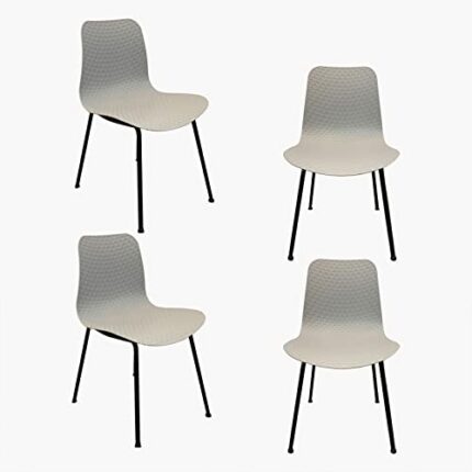 Dining Chair Achiemart Dining Chairs Set of 4 Metal Legs, Contemporary Lounge Dining Home Office Plastic Seat Armless Chairs, Max Weight up to 15