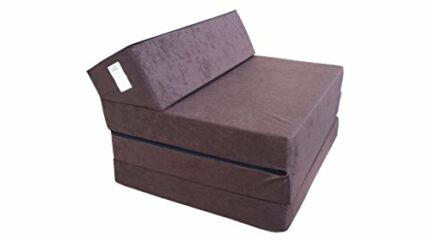 Natalia Spzoo® Fold Out Guest Chair Z Bed Futon Sofa for Adult and Kids folding mattress (Dark brown)