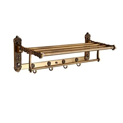 HIGOH Towel Racks,Bathroom Towel Rack Wall Mounted Towel Holder,Bath Hardware Aluminum Foldable Towel Rack,Towel Shelf,Towel Holder,Nail Punched
