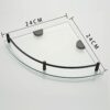 Halyuhn Glass Corner Shower Shelf for Bathroom Wall Mounted, Glass Bathroom Shelf Shower with 6MM Thick Clear Tempered Glass, Glass Shelves for S