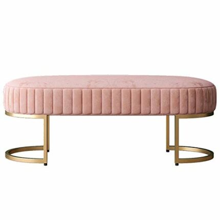 Hallway/Entryway Storage Unit Bench Cabinet Iron Sofa and Stool Thickened Sponge Cushion Entrance Bathroom Load-Bearing 150kg (Color : Pink, Size