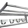 FVRTFT Stainless Steel Wall Mounted Bathroom Towel Rack Brushed Towel Shelf Towel Holder Hotel Rail Shelf Storage Holder
