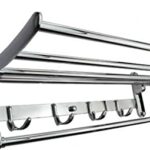 FVRTFT Stainless Steel Wall Mounted Bathroom Towel Rack Brushed Towel Shelf Towel Holder Hotel Rail Shelf Storage Holder