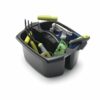 Addis 516932 Utility Cleaning Caddy with Twin Compartment and Handle, Black, 32 x 38.5 x 20 cm