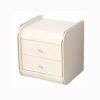 SDFGH Simple and Bedroom White Double Drawer Bedside Table, Soft Packaging Mini Cupboard Bedside Table