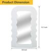 Z PLINRISE Aesthetic Wave Pattern Irregular Frame Mirror, Decorative Desk Wall Mirror for Living Room Bedroom Hallway Home Decor Birthday House W