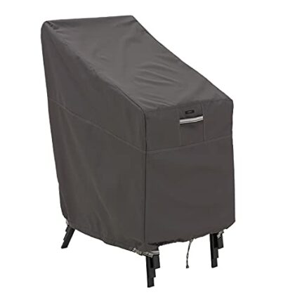 Classic Accessories 55-179-015101-EC Ravenna Stackable Patio Chair Premium Outdoor Furniture Cover with Durable and Water Resistant Fabric, Dark
