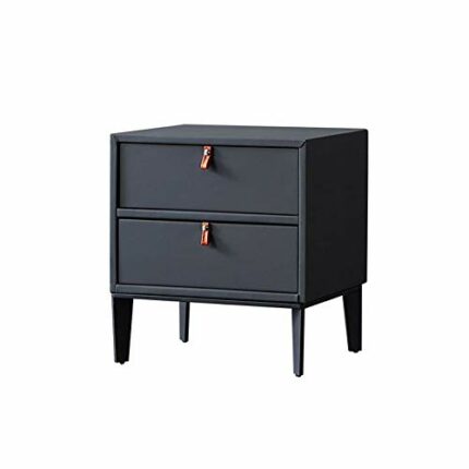 N/A Nordic Bedside Table Simple Bedroom Bedside Table, Leather Bedside Table Storage Cabinet Bedside Table