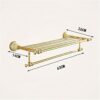 HIGOH Towel Racks,Bathroom Towel Rack Wall Mounted Towel Holder,Bathroom Accessories,Brass Towel Holder,Towel Bar,Towel Rack,Bath Shelf,Natural J