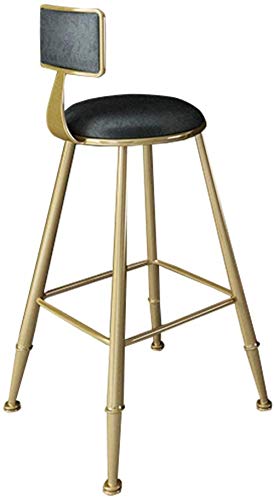 AANAN Stools,Stool,Bar Stool Dinner Chairs Pub Bar Heigh Barstool, Modern Contemporary Dining Caf Chairs with Black Seat and Backrest/45Cm