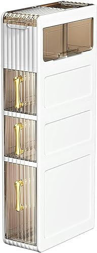 Floor Standing Cabinet Unit Bathroom Storage, Toilet Storage Cabinet for Skinny Bathroom Storage Corner Floor, Slim Toilet Paper Storage Cabinet,