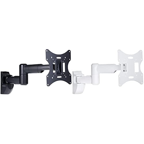 ProperAV Swing Arm Wall TV Bracket Dual Pivot Black 20Deg Tilt VESA Max 200x200 & ProperAV Swing Arm Wall TV Bracket Dual Pivot White 20Deg Tilt