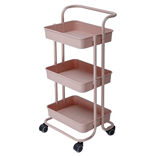 N/A 3 Layer Storage Rack Kitchen Trolley Movable Shelf Home Furniture Organizer with Wheels Narrow Cabinet (Color : Black, Size : 88 * 42 * 37cm)