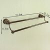 HIGOH Towel Racks, Towel Rail for Bathroom,Towel Bar,Bronze Full Copper Double Rod Hand Towel Holder,Bathroom Towel Rail