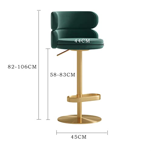 Claret Velvet Swivel Round Upholstered Barstools Bar Chair Set of 2 Adjustable Heigh Stainless Steel Titanium Gold Curved Back Strap Golden Footr