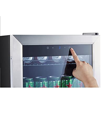 Kalamera Beer Fridge, 68L Freestanding Drinks Fridge with Glass Door, Digital Touch Control, Stainless Steel, KRC-70BV