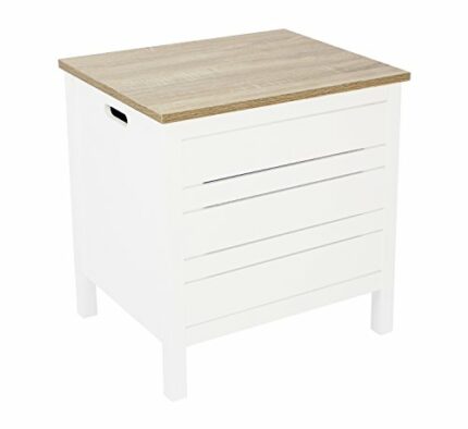 House & Homestyle Hertford Laundry Bin, Washing Basket with Hinged Lid, Home Cabinet Box Storage Solution, Declutter Your Bathroom or Bedroom - W