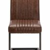 Julian Bowen Set Of 2 Brooklyn Chairs, Brown,Height: 89, Width: 47, Depth: 65cm