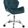 HNNHOME Modern Eris Padded Swivel Fabric Home Office Desk Computer Chair, Height Adjustable (Grey, Velvet)