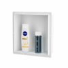 Qeke Stainless Steel Shower Niche 12" X 12", No Tile Needed Wall Niche Shower, Recessed Shower Shelf for Bathroom Storage, Matte White