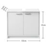 Stella Trading Smash Vanity Unit in matt White – Simple Base Bathroom Cabinet with Plenty of Storage Space, 63 x 55 x 29 cm