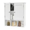 TaoHFE Black Bathroom Cabinet,Bathroom Wall Cabinet 2 Door Adjustable Shelves,Over The Toilet Storage Cabinet,Black Bathroom Cabinet Wall Mounted