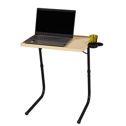 OAK N' OAK TABLE BUDDY smart® MARBLE | Adjustable Multi Position Portable Folding Table Mate with Cup Holder for Bed Trey, Work, Watch TV, Dining
