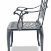 Centurion Supports POSITANO Luxurious Garden & Patio Table & 2 Large Chairs with Armrests Cast Aluminium Bistro Set - Graphite
