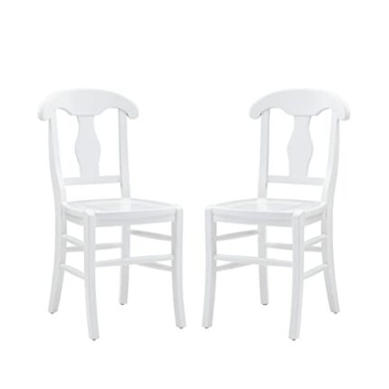 Linon Waurd White Fully Assembled Set of 2 Side Chairs, Solid Beechwood, Dining Height