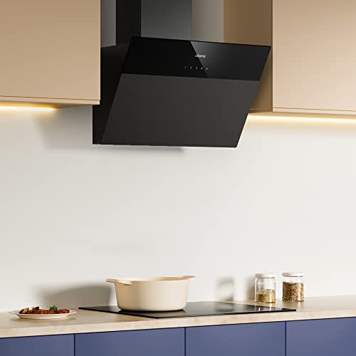 CIARRA CBCF6736H A++ Touch Control Angled Cooker Hood 60cm 4-Speed with Booster Function Chimney Vent Hood with Dimmable LED Lights Recirculating