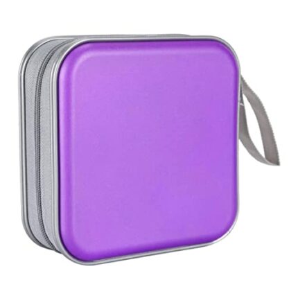 OnIUeZky CD Holder CD Case Wallet DVD Binder DVD Organizer Storage Bag Album Hard Plastic 40 Capacity Portable Purple Storage bag