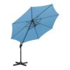 Uniprodo UNI_UMBRELLA_2R300BL_N Cantilever Parasol Blue Round Diameter 300 cm Tilting and Rotating Garden Parasol Parasol Pendulum Umbrella
